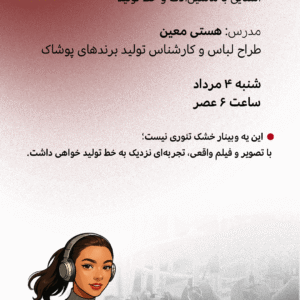 وبینار پروسه‌ی تولید پوشاک و آشنایی با ماشین آلات و خط تولید